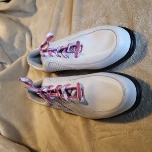 Footjoy White with Pink and White Shoe Strings Women's Golf Shoes Size 10M